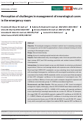 Cover page: Perception of challenges in management of neurological cases in the emergency room.