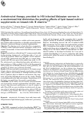 Cover page: Antiretroviral therapy provided to HIV-infected Malawian women in a randomized trial diminishes the positive effects of lipid-based nutrient supplements on breast-milk B vitamins 1–3