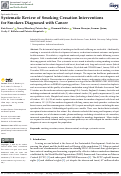 Cover page: Systematic Review of Smoking Cessation Interventions for Smokers Diagnosed with Cancer.