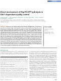 Cover page: Direct involvement of Hsp70 ATP hydrolysis in Ubr1-dependent quality control