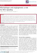 Cover page: Macrophages and angiogenesis: A role for Wnt signaling