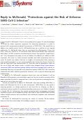 Cover page: Reply to McDonald, “Protections against the Risk of Airborne SARS-CoV-2 Infection”