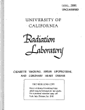 Cover page: CIGARETTE SMOKING, SERUM LIPOPROTEINS, AND CORONARY HEART DISEASE