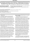 Cover page: Racial Discrimination from Patients: Institutional Strategies to Establish Respectful Emergency Department Environments