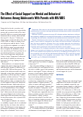 Cover page: The effect of social support on mental and behavioral outcomes among adolescents with parents with HIV/AIDS.