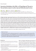 Cover page: Intention Modulates the Effect of Punishment Threat in Norm Enforcement via the Lateral Orbitofrontal Cortex