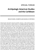 Cover page: Archipelagic American Studies and the Caribbean