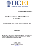 Cover page of The Natural Number of Forward Markets for Electricity