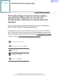 Cover page: Electrophysiological response during auditory gap detection: Biomarker for sensory and communication alterations in autism spectrum disorder?