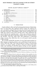 Cover page: How Federal Circuit Judges Vote in Patent Validity Cases