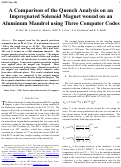 Cover page: A Comparison of the Quench Analysis on an Impregnated Solenoid Magnet wound on an Aluminum Mandrel using Three Computer Codes