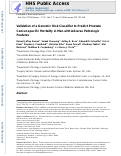 Cover page: Validation of a Genomic Risk Classifier to Predict Prostate Cancer-specific Mortality in Men with Adverse Pathologic Features