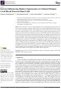 Cover page: Factors Influencing Marker Expressions of Cultured Human Cord Blood-Derived Mast Cells.