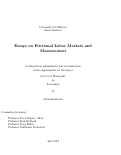 Cover page: Essays on Frictional Labor Markets and Measurement