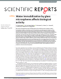 Cover page: Water immobilization by glass microspheres affects biological activity.