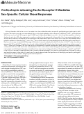 Cover page: Corticotropin-releasing Factor Receptor 2 Mediates Sex-Specific Cellular Stress Responses