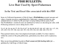 Cover page of Fish Bulletin. Live Bait Used by Sport Fishermen