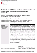 Cover page: Mechanistic insights into cardiovascular protection for omega-3 fatty acids and their bioactive lipid metabolites