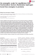 Cover page: An energetic scale for equilibrium H/D fractionation factors illuminates hydrogen bond free energies in proteins