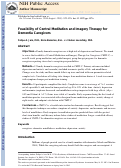 Cover page: Feasibility of central meditation and imagery therapy for dementia caregivers.