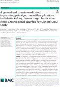 Cover page: A generalized covariate-adjusted top-scoring pair algorithm with applications to diabetic kidney disease stage classification in the Chronic Renal Insufficiency Cohort (CRIC) Study