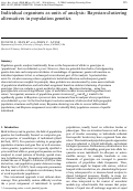 Cover page: Individual organisms as units of analysis: Bayesian-clustering alternatives in population genetics