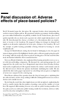Cover page of Panel discussion of: Adverse effects of place-based policies?