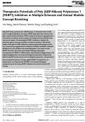 Cover page: Therapeutic Potentials of Poly (ADP-Ribose) Polymerase 1 (PARP1) Inhibition in Multiple Sclerosis and Animal Models: Concept Revisiting.