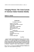 Cover page: Changing Women: The Cross-Currents of American Indian Feminine Identity