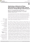 Cover page: Optimizing a Behavioral Sleep Intervention for Gynecologic Cancer Survivors: Study Design and Protocol