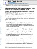 Cover page: Prenatal Exposure to Insecticides and Weight Trajectories Among South African Children in the VHEMBE Birth Cohort