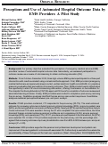 Cover page: Perceptions and Use of Automated Hospital Outcome Data by EMS Providers: A Pilot Study