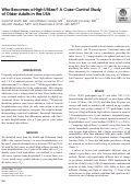 Cover page: Who Becomes a High Utilizer? A Case-Control Study of Older Adults in the USA