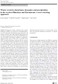 Cover page: Winter westerly disturbance dynamics and precipitation in the western Himalaya and Karakoram: a wave-tracking approach