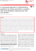 Cover page: A case-based approach to implementing guidelines for stroke prevention in patients with atrial fibrillation: balancing the risks and benefits