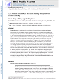 Cover page: Age-related variability in decision-making: Insights from neurochemistry