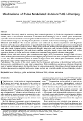 Cover page: Mechanisms of Pulse Modulated Holmium:YAG Lithotripsy