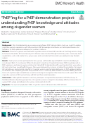 Cover page: “PrEP”ing for a PrEP demonstration project: understanding PrEP knowledge and attitudes among cisgender women