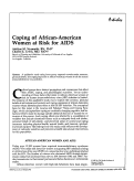 Cover page: Coping of African-American women at risk for AIDS