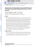 Cover page: Ultrashort echo time magnetization transfer (UTE‐MT) imaging and modeling: magic angle independent biomarkers of tissue properties