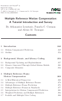 Cover page: Multiple Reference Motion Compensation: A Tutorial Introduction and Survey