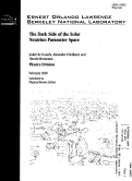 Cover page: The dark side of the solar neutrino parameter space