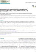 Cover page: Recommendations for the Use of the Veggie Meter® for Spectroscopy-Based Skin Carotenoid Measurements in the Research Setting