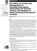 Cover page of Key Points of Control and Management for Microbial Food Safety: Information for Growers, Packers, and Handlers of Fresh-Consumed Horticultural Products.