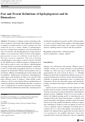 Cover page: Past and Present Definitions of Epileptogenesis and Its Biomarkers