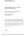 Cover page: Benchmarking Best Practices of Demand Responsive Transit Systems