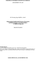 Cover page: Expansionist Intellectual Property Protection and Reductionist Competition Rules: A TRIPS Perspective