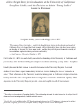 Cover page of A New Origin Story for Coeducation at the University of California:Josephine Lindley and the Decision to Admit “Young Ladies”