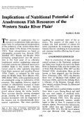 Cover page: Implications of Nutritional Potential of Anadromous Fish Resources of the Western Snake River Plain