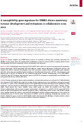 Cover page: A susceptibility gene signature for ERBB2-driven mammary tumour development and metastasis in collaborative cross mice